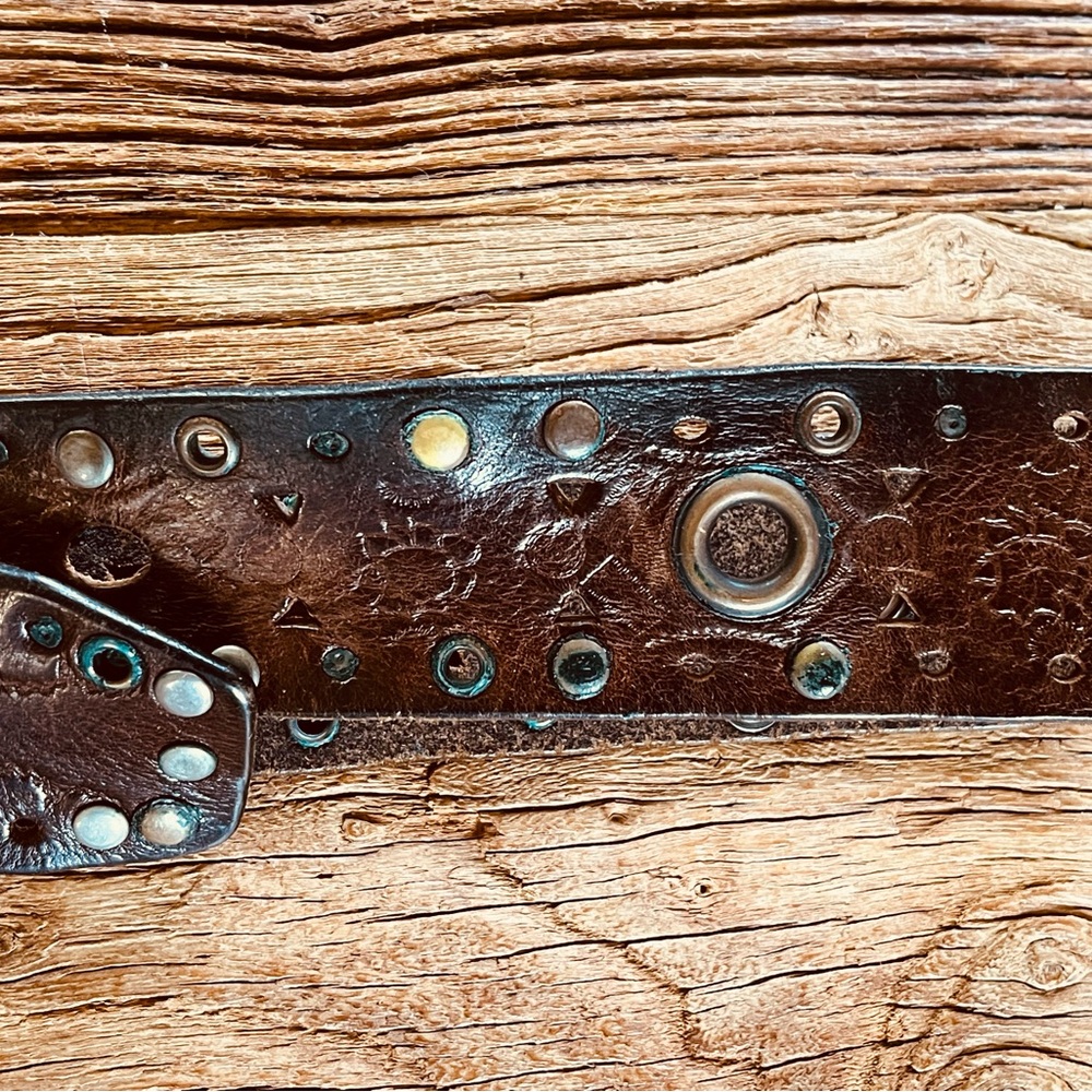 DSquared Brown Leather Belt with Silver Buckle - Picture 5 of 8